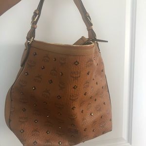 MCM bag 100% authentic- Cognac with gold studs